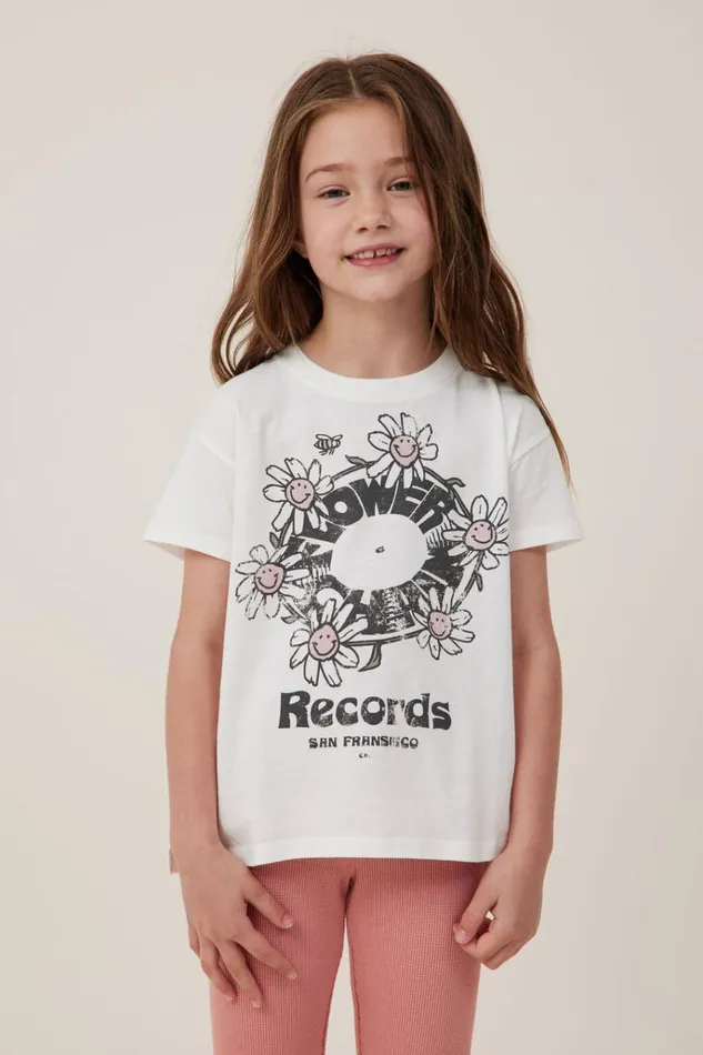 Girls Tops and TShirts Cotton On Poppy Short Sleeve Print Tee Vanillaflower Records Girls Tops and TShirts Cotton On Poppy Short Sleeve Print Tee Vanillaflower Records