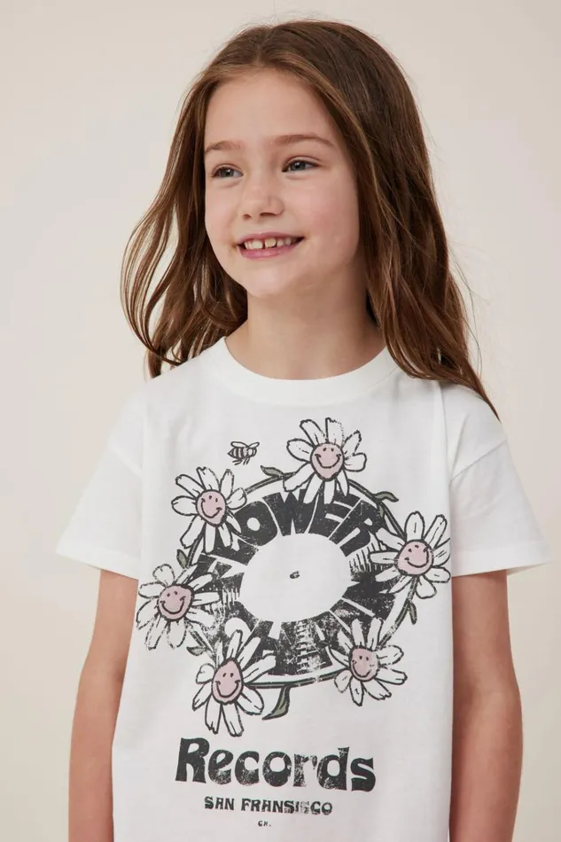 Girls Tops and TShirts Cotton On Poppy Short Sleeve Print Tee Vanillaflower Records Girls Tops and TShirts Cotton On Poppy Short Sleeve Print Tee Vanillaflower Records