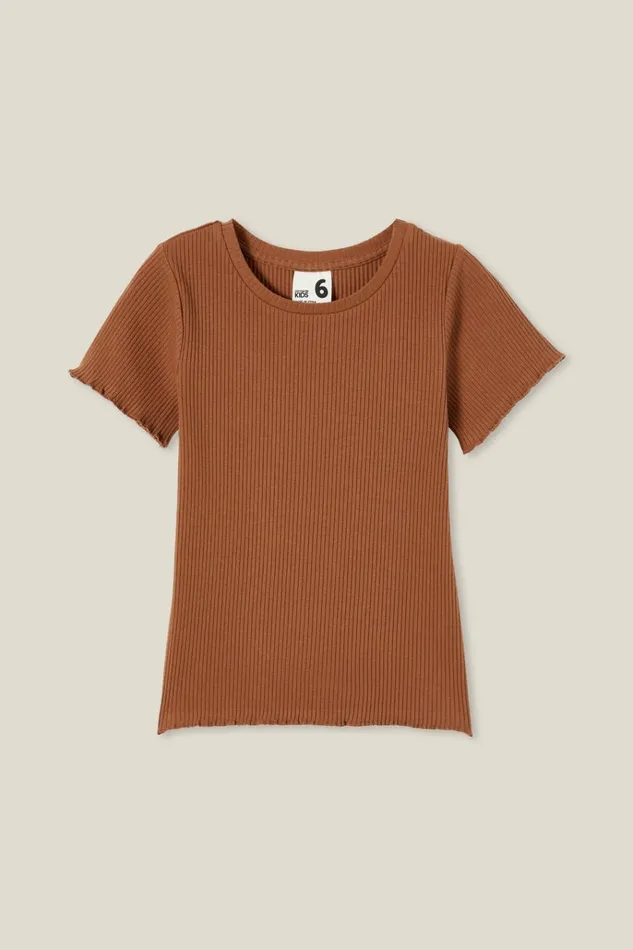 Girls Tops and TShirts Cotton On Raya Rib Baby Tee Coco Jumbo Rib