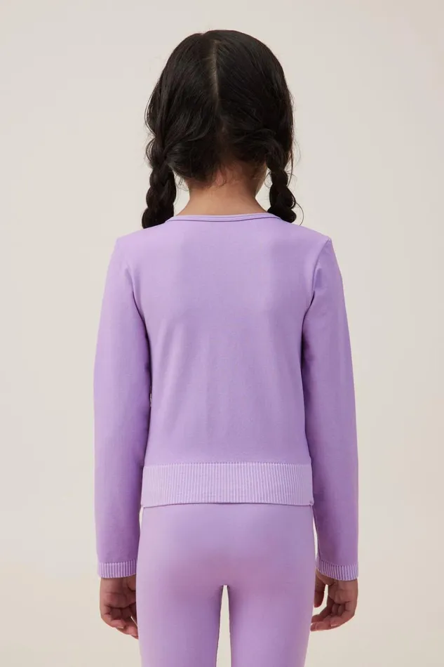 Girls Tops and TShirts Cotton On Summer Long Sleeve Top Lilac Drop Wash