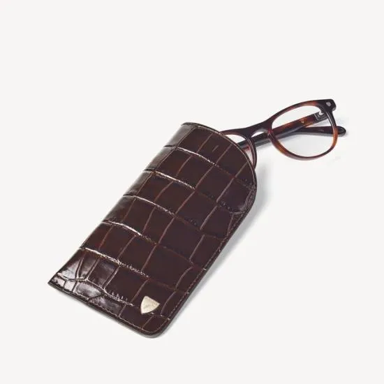 Glasses Case Deep Shine Amazon Brown Croc Women Aspinal Of London Glasses Cases