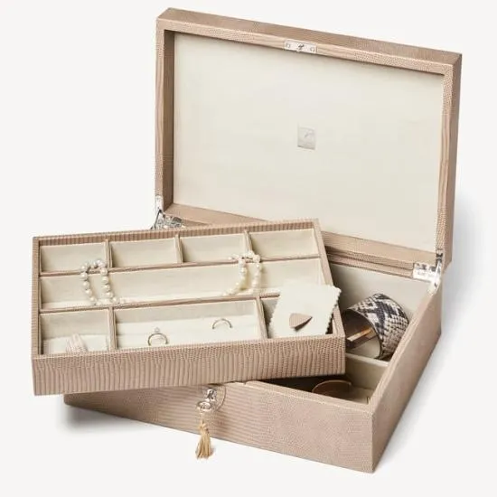 Grand Luxe Jewellery Case Latte Lizard Women Aspinal Of London Jewellery Boxes Grand Luxe Jewellery Case Latte Lizard Women Aspinal Of London Jewellery Boxes