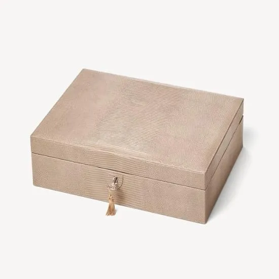 Grand Luxe Jewellery Case Latte Lizard Women Aspinal Of London Jewellery Boxes