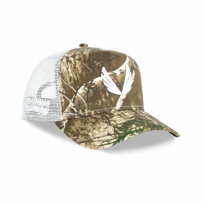 Hats and Headwear Men ASRV New Era 9Forty AFrame Trucker Hat Realtreewhite wings