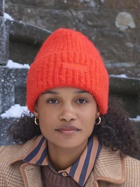 Hats Women Joules Orange Beanie Hat