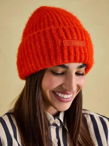 Hats Women Joules Orange Beanie Hat