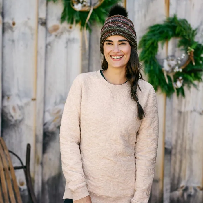 Hats Women Orvis SpaceDyed Knit Beanie Multi Stripe