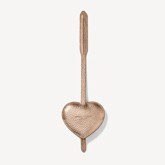 Heart Mirror Handbag Charm Champagne Pebble Women Aspinal Of London Key Rings