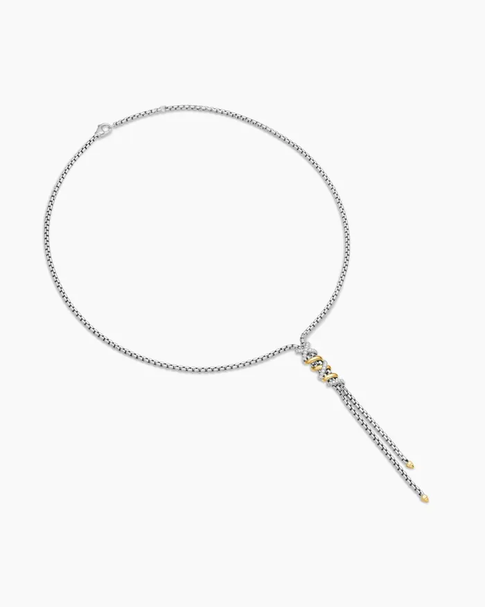 Helena Y Necklace In Sterling Silver With 18K Yellow Gold With Diamonds Women David Yurman Y Necklace Helena Y Necklace In Sterling Silver With 18K Yellow Gold With Diamonds Women David Yurman Y Necklace