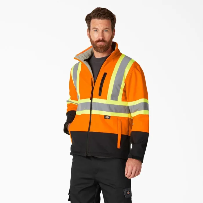 Hi Vis Safety Softshell Jacket ANSI Orange Ansi Orange ao Men Dickies Hi Vis