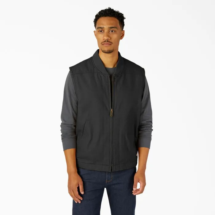 High Pile Fleece Lined Duck Vest Rinsed Black Rinsed Black rbk Men Dickies Vests High Pile Fleece Lined Duck Vest Rinsed Black Rinsed Black rbk Men Dickies Vests