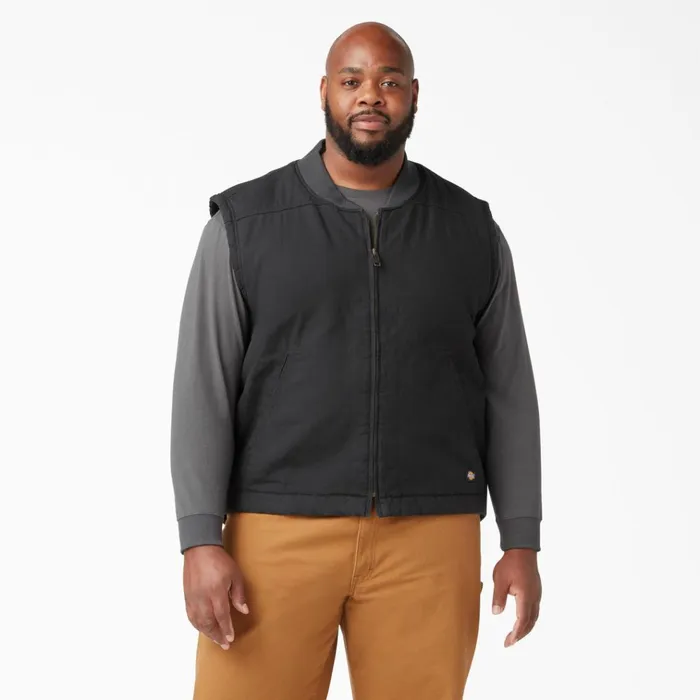 High Pile Fleece Lined Duck Vest Rinsed Black Rinsed Black rbk Men Dickies Vests High Pile Fleece Lined Duck Vest Rinsed Black Rinsed Black rbk Men Dickies Vests