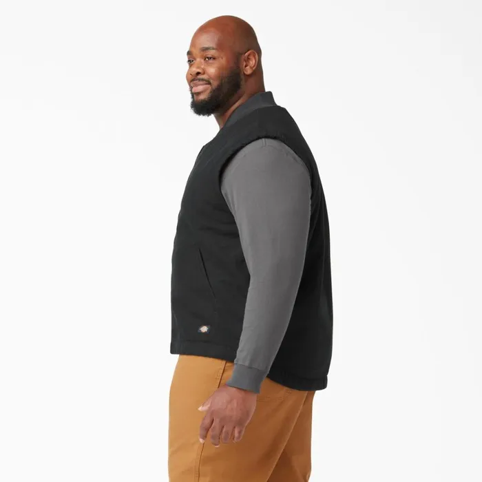 High Pile Fleece Lined Duck Vest Rinsed Black Rinsed Black rbk Men Dickies Vests High Pile Fleece Lined Duck Vest Rinsed Black Rinsed Black rbk Men Dickies Vests