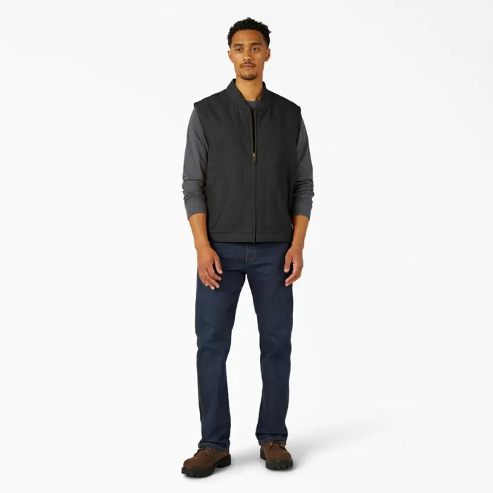 High Pile Fleece Lined Duck Vest Rinsed Black Rinsed Black rbk Men Dickies Vests High Pile Fleece Lined Duck Vest Rinsed Black Rinsed Black rbk Men Dickies Vests