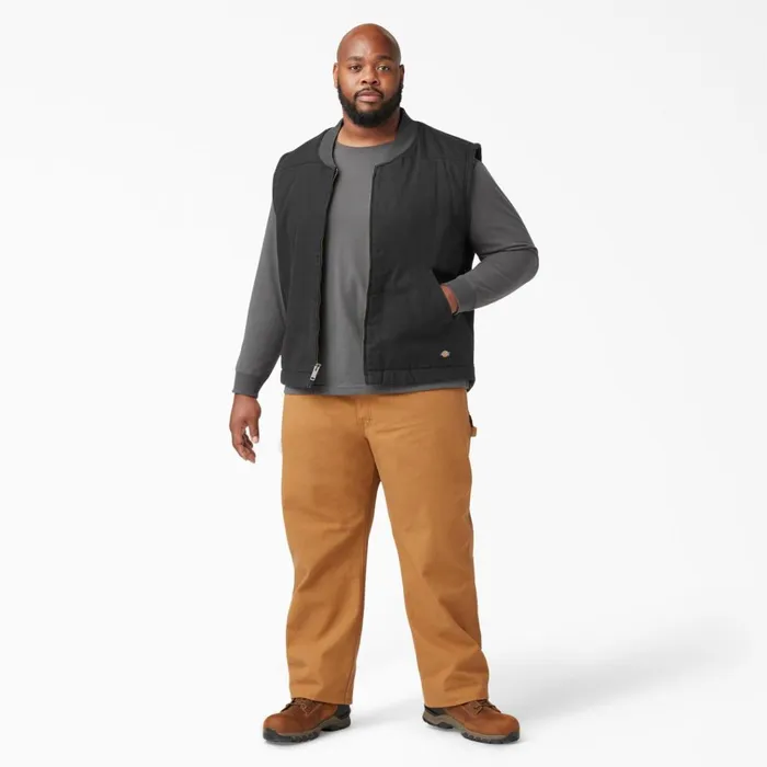 High Pile Fleece Lined Duck Vest Rinsed Black Rinsed Black rbk Men Dickies Vests High Pile Fleece Lined Duck Vest Rinsed Black Rinsed Black rbk Men Dickies Vests