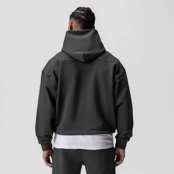 Hoodies and Sweatshirts Men ASRV TechTerry Hoodie Space Grey 034space Bracket034