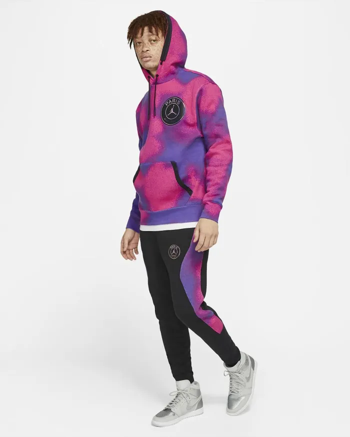Hoodies And Sweatshirts Men Nike Paris SaintGermain Psychic Purplehyper Pinkblack
