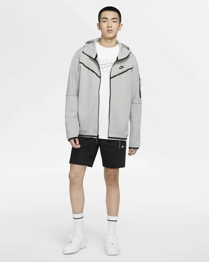 Hoodies And Sweatshirts Men Nike Sportswear Tech Fleece Dark Grey Heatherblack
