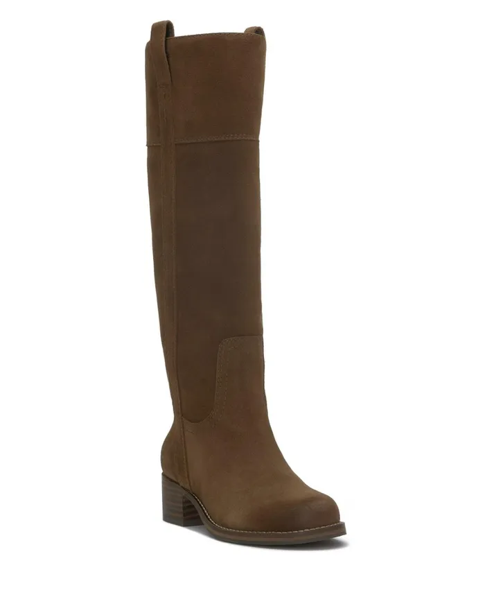 Hybiscus Wide Calf Riding Boot Dark Brown Women Lucky Brand Shoes