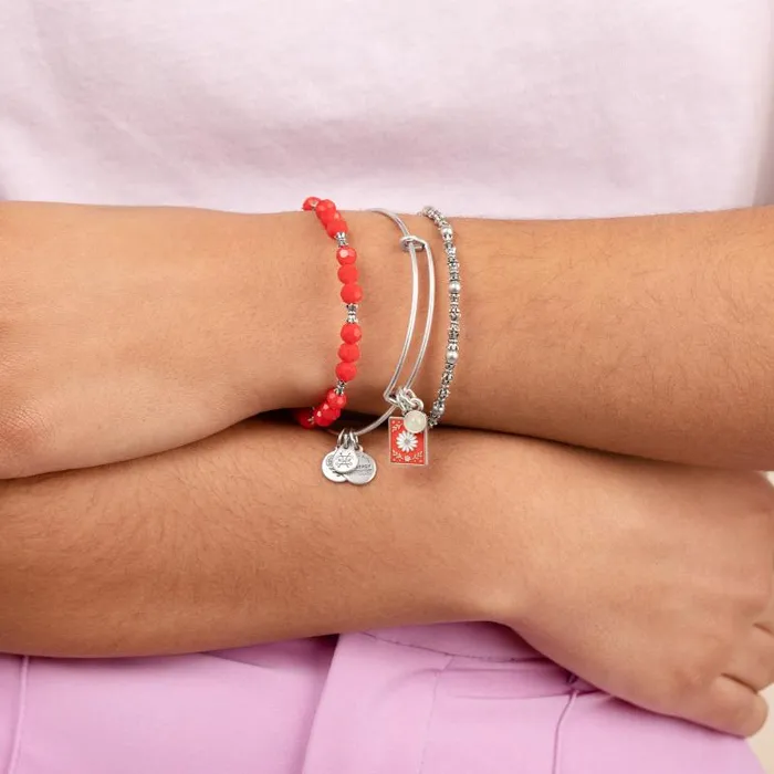 Iconic Women Alex And Ani Daisy Pineapple Jasper Duo Charm Bangle Set Of 3 Rafaelian Silver