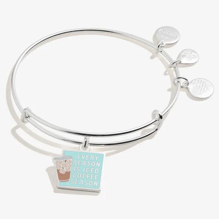 Iconic Women Alex And Ani Every Season Is Iced Coffee Season039 Charm Bangle Bracelet Shiny Silver Iconic Women Alex And Ani Every Season Is Iced Coffee Season039 Charm Bangle Bracelet Shiny Silver