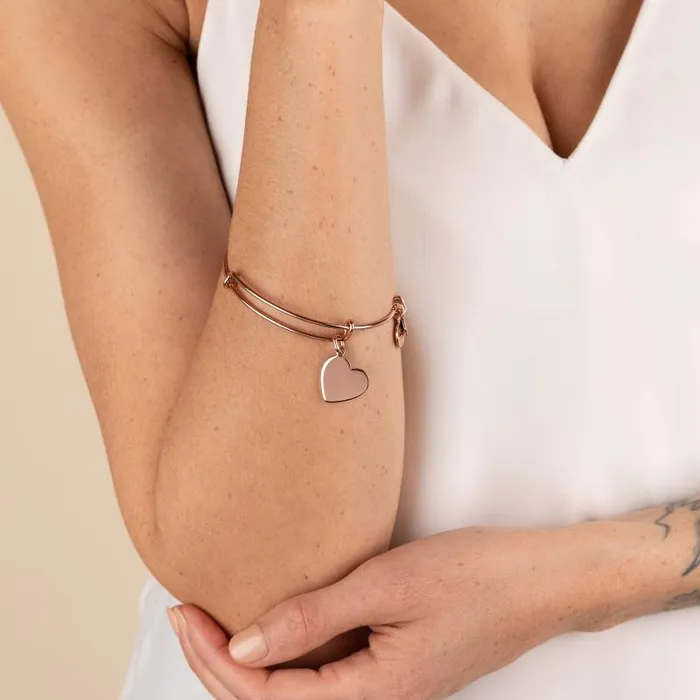 Iconic Women Alex And Ani Heart Charm Bangle Silver