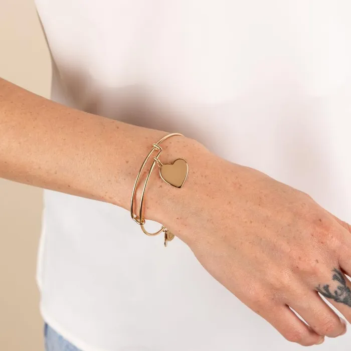 Iconic Women Alex And Ani Heart Charm Bangle Silver