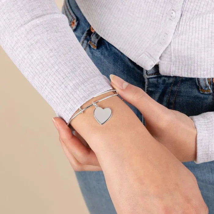 Iconic Women Alex And Ani Heart Charm Bangle Silver