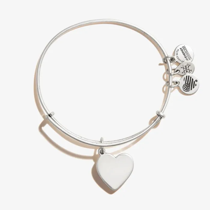 Iconic Women Alex And Ani Heart Charm Bangle Silver