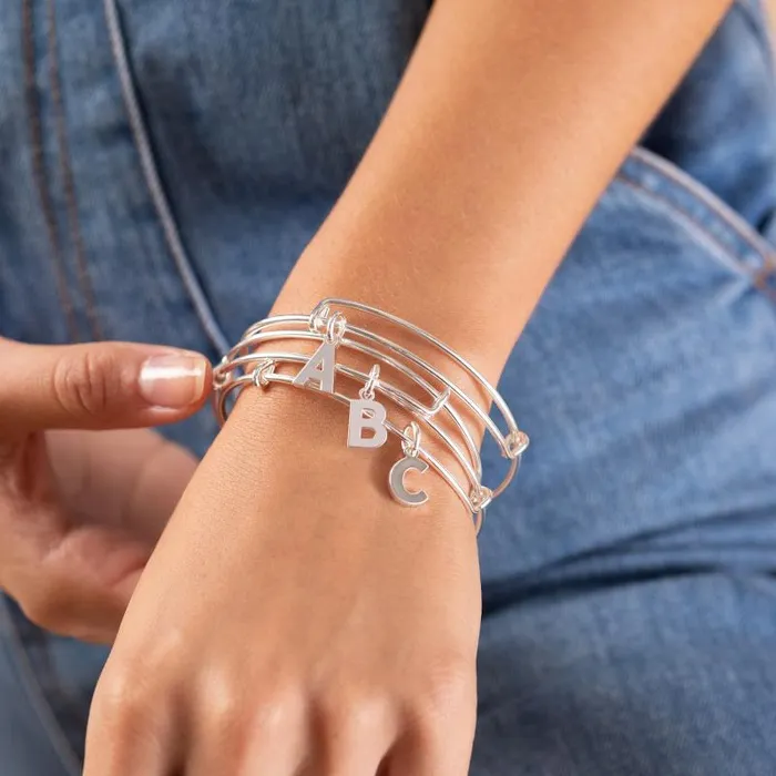 Iconic Women Alex And Ani Initial Q Charm Bangle Silver