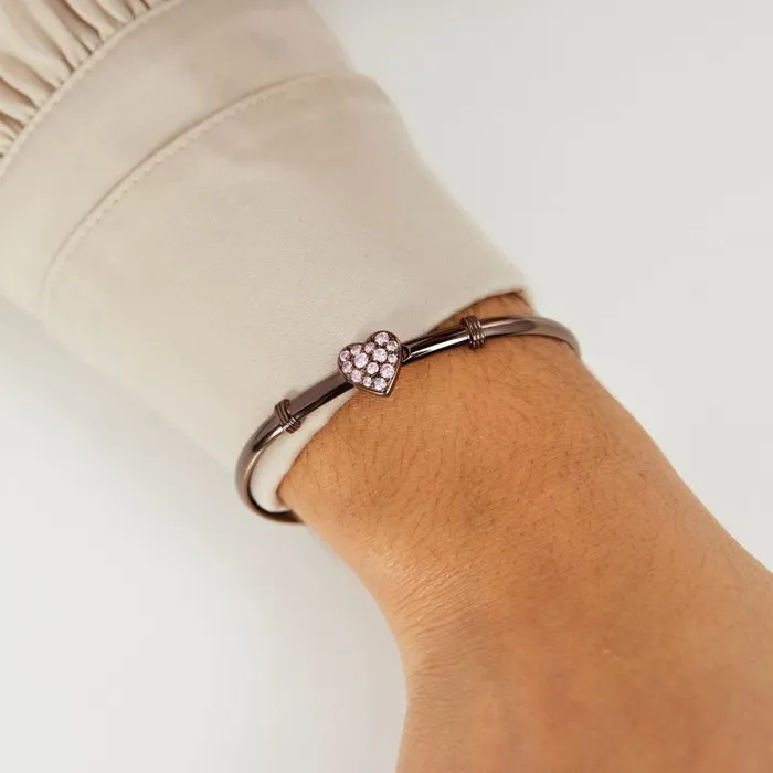 Iconic Women Alex And Ani Pave Heart Clip Bangle Chocolate