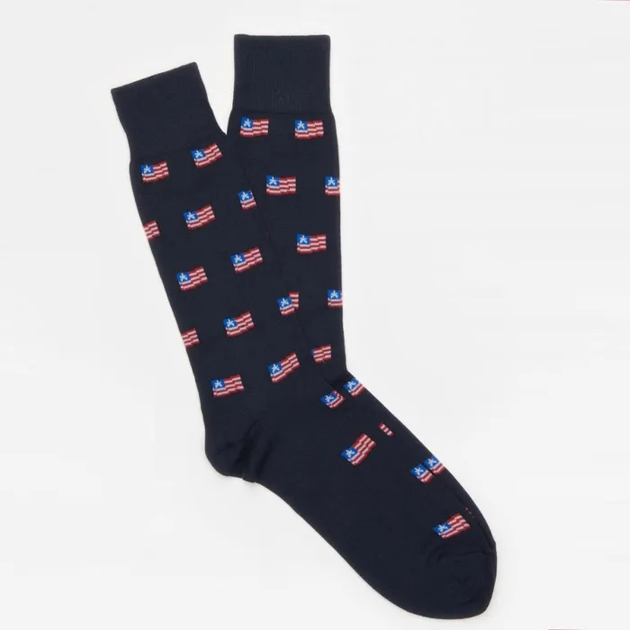 JMclaughlin American Flag Socks Navy Men Socks