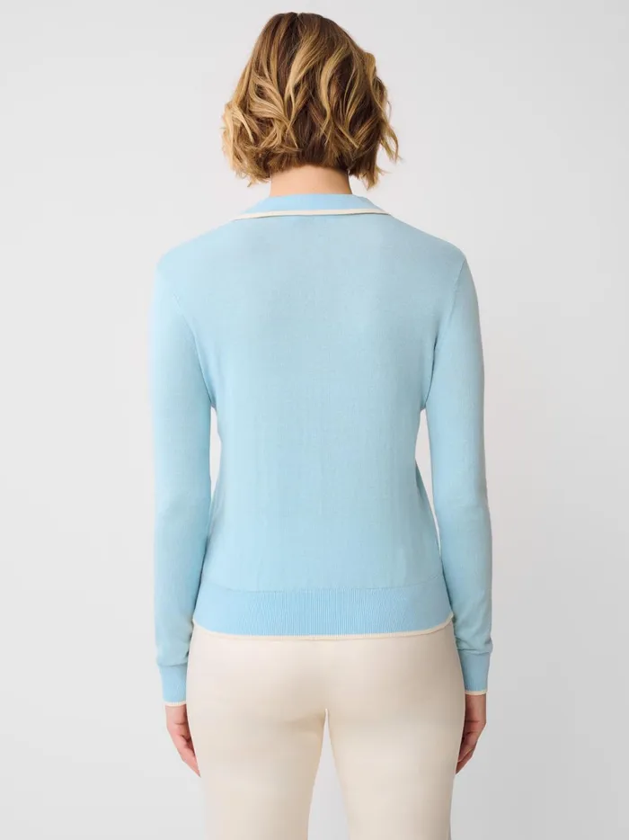 JMclaughlin Bettina Sweater Light Blueoff White Women Sweaters