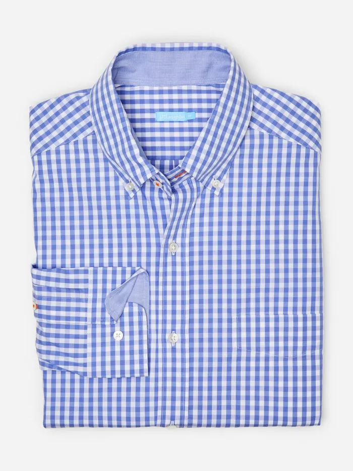JMclaughlin Collis Classic Fit Shirt In Gingham Bluewhite Men Shirts