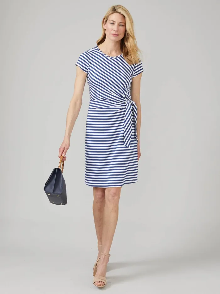 JMclaughlin Elora Dress In Bangle Stripe Whitelight Navy Women Dresses JMclaughlin Elora Dress In Bangle Stripe Whitelight Navy Women Dresses