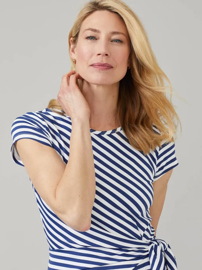 JMclaughlin Elora Dress In Bangle Stripe Whitelight Navy Women Dresses JMclaughlin Elora Dress In Bangle Stripe Whitelight Navy Women Dresses