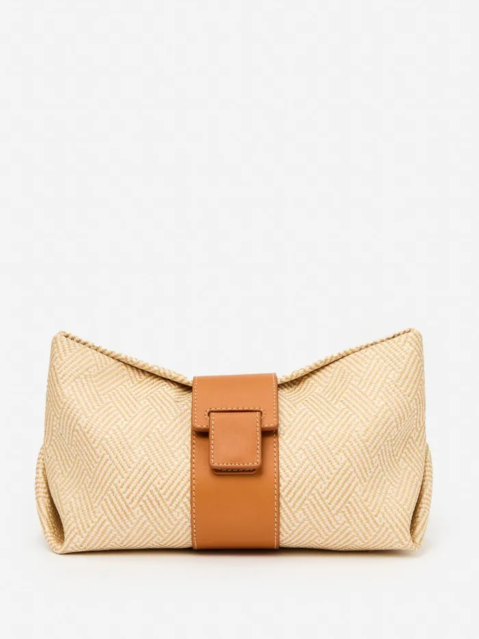 JMclaughlin Gail Grasscloth Clutch Natural Women Handbags