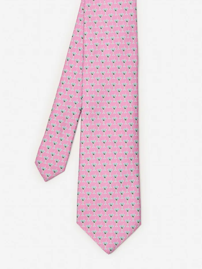 JMclaughlin Italian Silk Tie In Martini Pink Men Ties