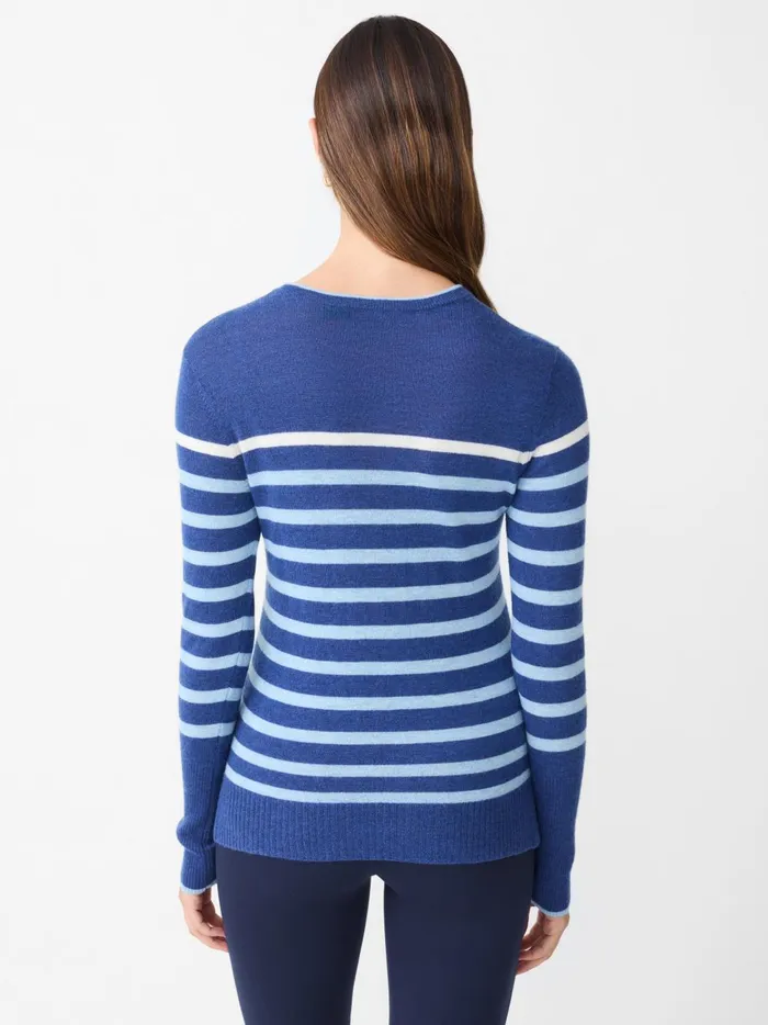JMclaughlin Poet Cashmere Sweater In Stripe Navymulti Women Sweaters JMclaughlin Poet Cashmere Sweater In Stripe Navymulti Women Sweaters