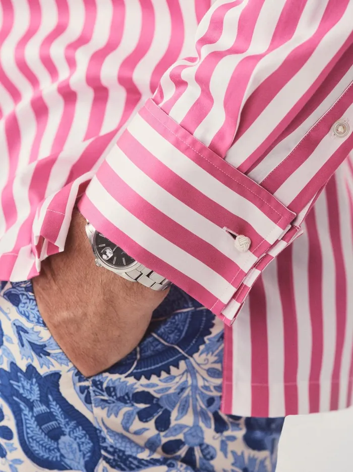 JMclaughlin Rivera Classic Fit Shirt In Broad Stripe Fuchsiawhite Men Shirts JMclaughlin Rivera Classic Fit Shirt In Broad Stripe Fuchsiawhite Men Shirts