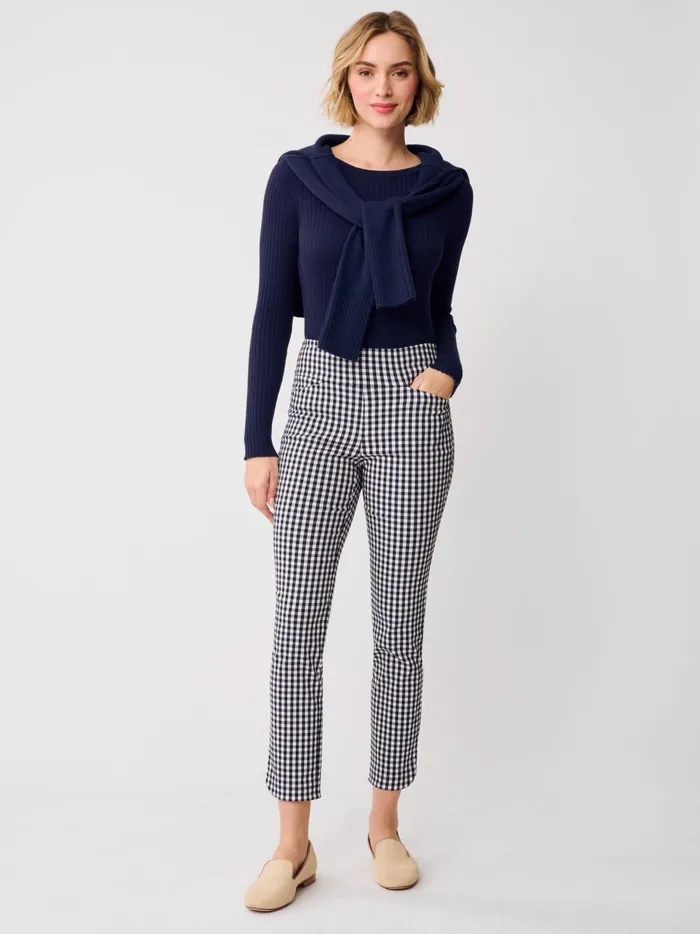 JMclaughlin Romilly Pants In Gingham Navywhite Women Pants