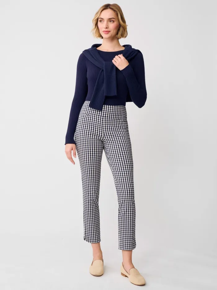 JMclaughlin Romilly Pants In Gingham Navywhite Women Pants