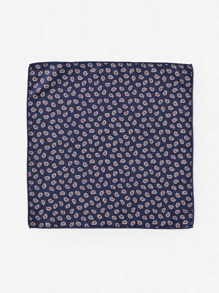 JMclaughlin Silk Pocket Square In Foulard Navymulti Men Pocket Squares JMclaughlin Silk Pocket Square In Foulard Navymulti Men Pocket Squares