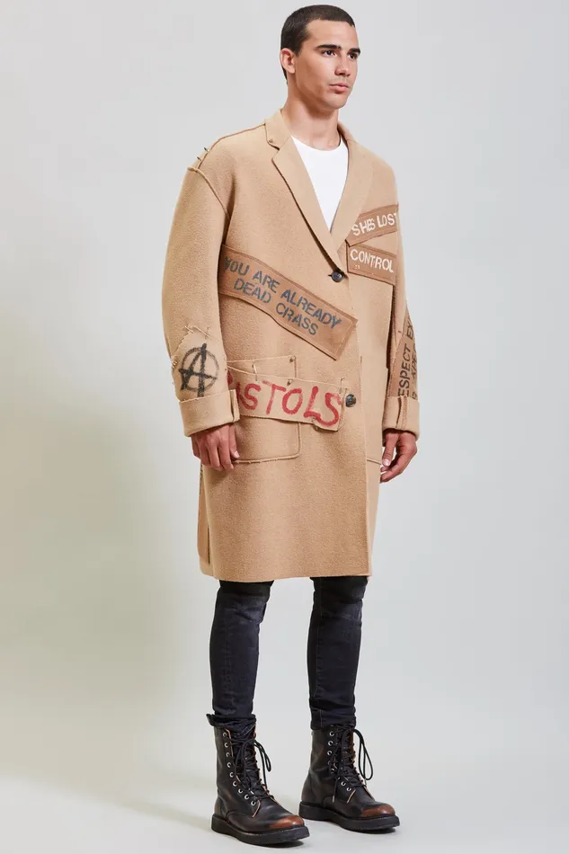 Jackets and Coats Graffiti Coat 8211 Camel R13 Men