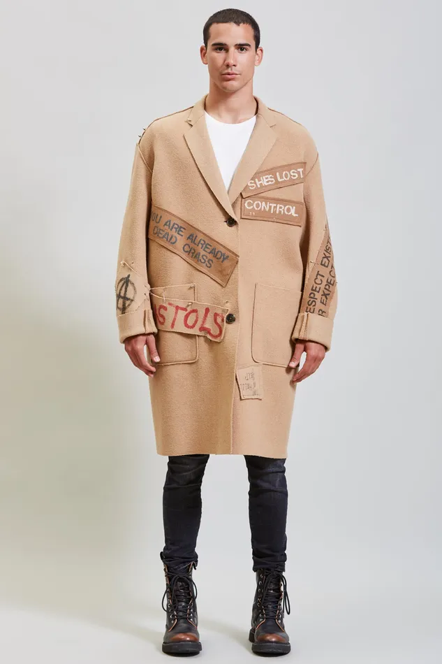 Jackets and Coats Graffiti Coat 8211 Camel R13 Men