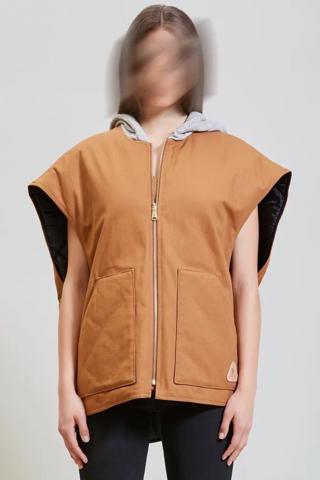 Jackets and Coats Oversized Workwear Vest 8211 Tan 8211 R13 Women
