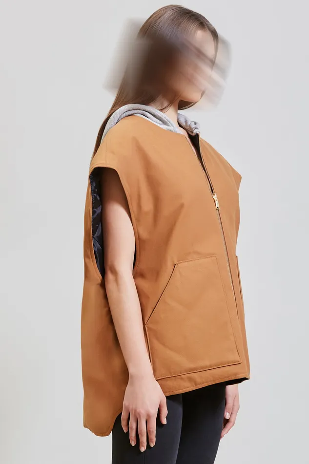 Jackets and Coats Oversized Workwear Vest 8211 Tan 8211 R13 Women