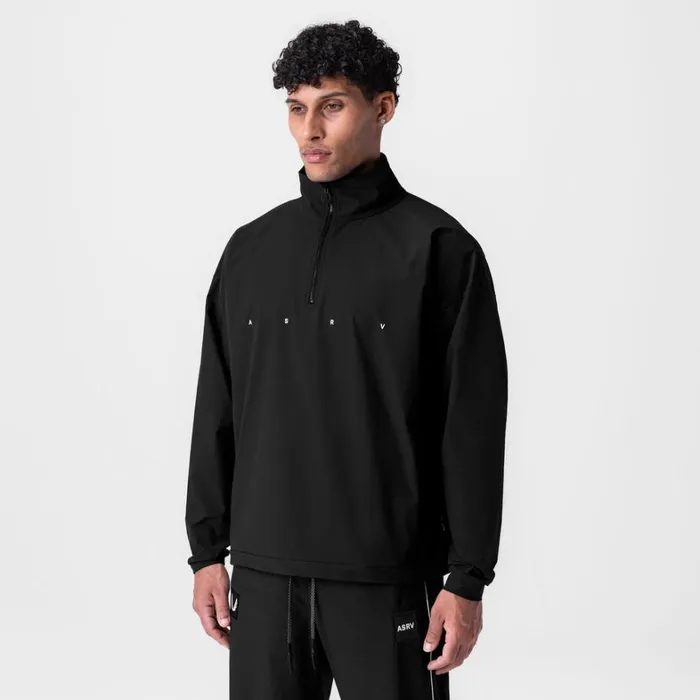 Jackets and Outerwear Men ASRV Ripstop Quarter Zip Jacket Black