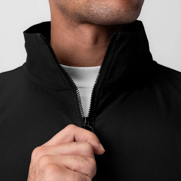 Jackets and Outerwear Men ASRV Ripstop Quarter Zip Jacket Black