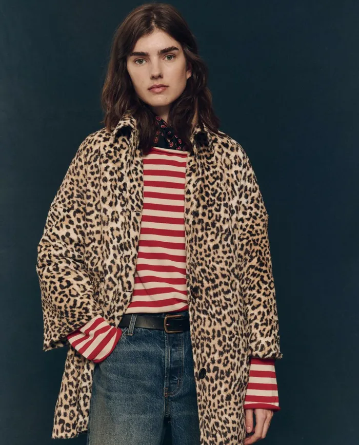 Jackets and Outerwear Women The Great The Car Coat Vintage Leopard